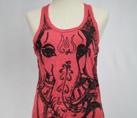 Ganesha Tank top Yoga Top Singlet Red Buddha Hamsa Boho womens gift S M L XL Elephant