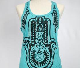 Hamsa Tank Top Yoga Singlet Hindu Buddha Ganesha T-shirt Boho t-shirt Om S M L XL