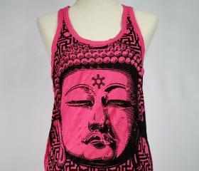 Buddha Tank top Yoga Singlet Ganesha Hamsa Hindu God T-shirt Boho Om Pink S M L XL