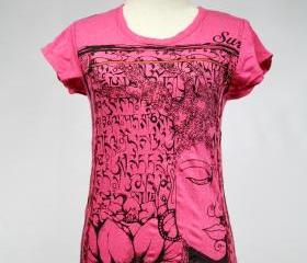 Buddha T-shirt Yoga Top Green Hindu God Thailand Boho S M L XL
